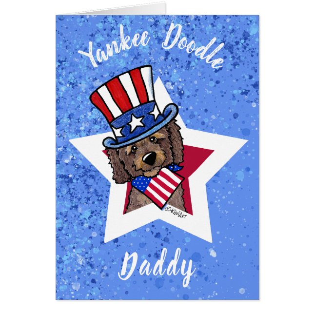 KiniArt Patriotic Doodle Greeting Card OBS Kort (Framsidan)