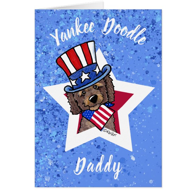 KiniArt Patriotic Doodle Greeting Card OBS Kort (Framsidan)