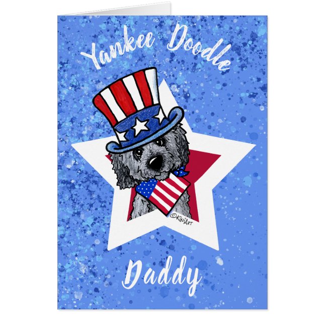 KiniArt Patriotic Doodle Greeting Card OBS Kort (Framsidan)
