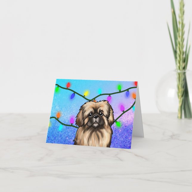 KiniArt Pekingese-julkort Helgkort (Framsida)
