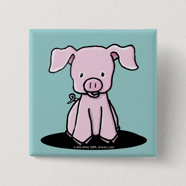 KiniArt Piglet Pin-knapp Knapp (Framsida)