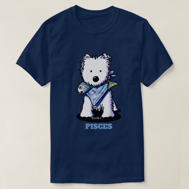 KiniArt Pisces Westie T Shirt (Design framsida)
