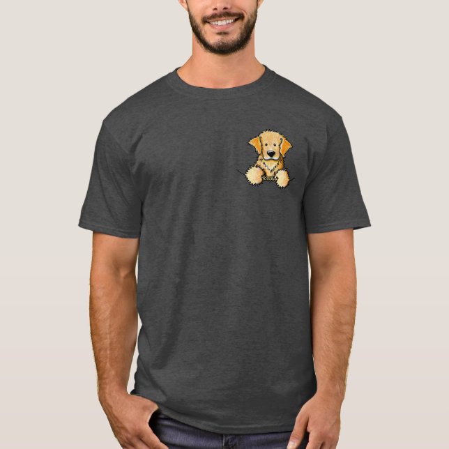 KiniArt Pocket Golden Retriever T-Shirt (Framsida)