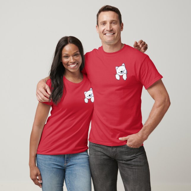 KiniArt Pocket Puppy American Eskimo T Shirt (Unisex)