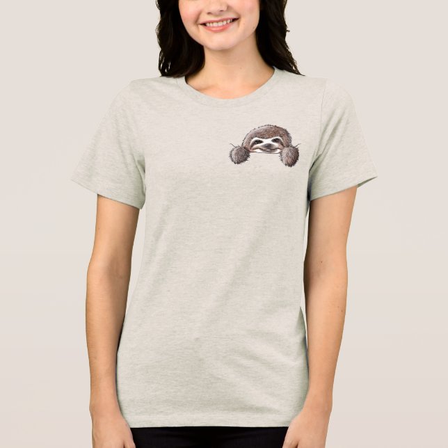 KiniArt Pocket Sloth T Shirt (Framsida)