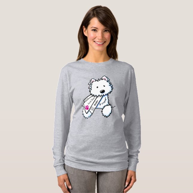 KiniArt Pocket Westie Mail Carrier T Shirt (Hel framsida)