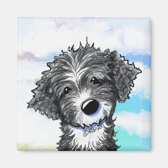 KiniArt Portugisisk Vattenhund Magnet (Framsidan)