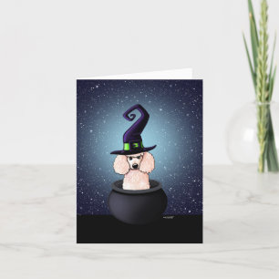 KiniArt Pudel Witch Halloween Kort