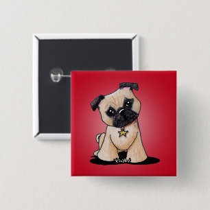 KiniArt Pug Knapp