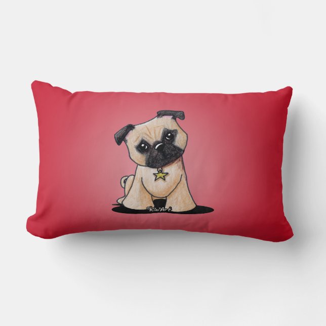 KiniArt Pug Lumbar Pillow Lumbarkudde (Framsida)