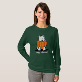 KiniArt Punkin Westie Dam Mörk LS T-Shirt