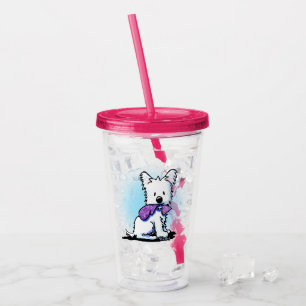 KiniArt Purple Lover Westie Akryl Tumbler Take Away Mugg