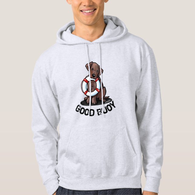 KiniArt Räddnings Labrador Flytande Tröja Hoodie (Framsida)