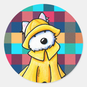 KiniArt Rainrock Westie Sticker Runt Klistermärke