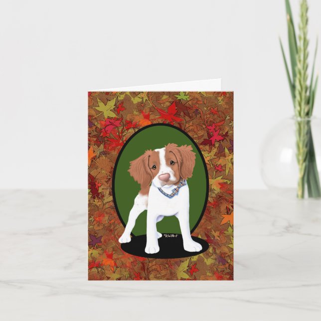 KiniArt Red Brittany Thanksgiving Kort (Framsida)