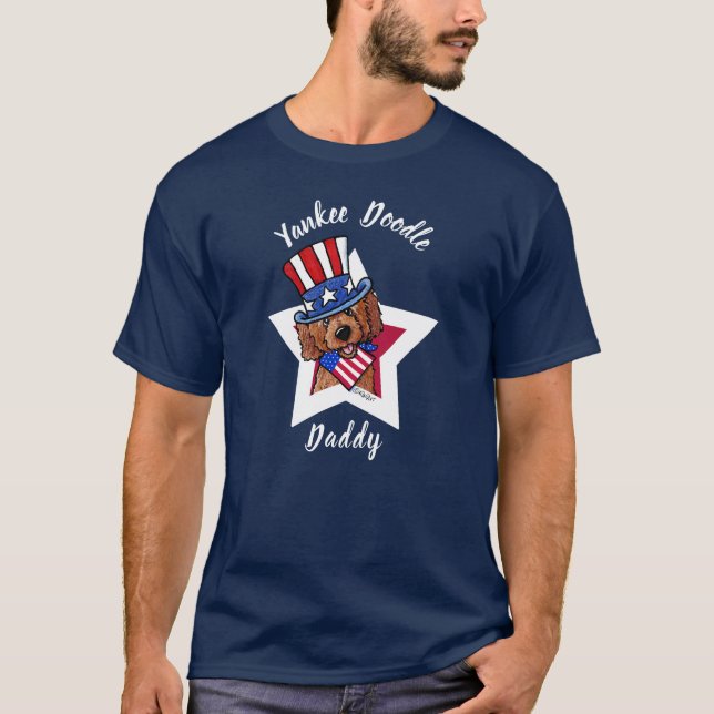 KiniArt Red Yankee Doodle Pappa T-Shirt (Framsida)