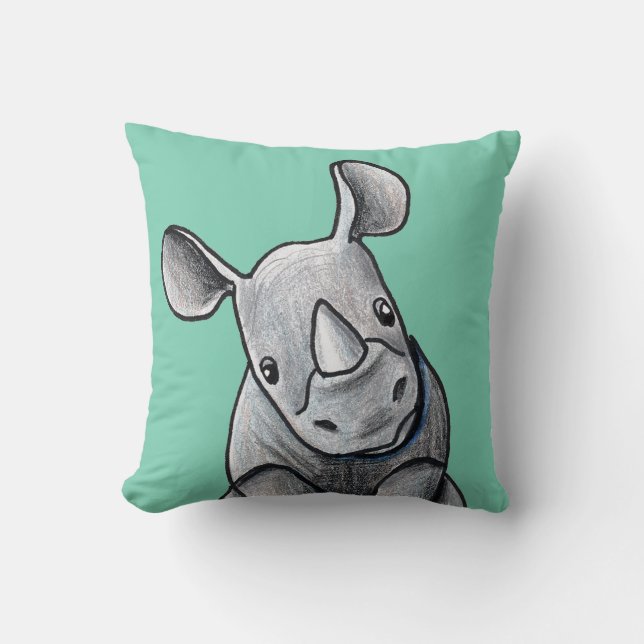 KiniArt Rhino Two Tone Pillow Kudde (Framsida)