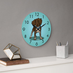 KiniArt Roan Brittany Hund Clock Stor Klocka