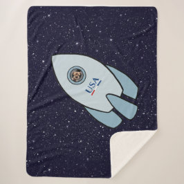 KiniArt Rocket Hund Gräns Terrier Sherpa Blanket