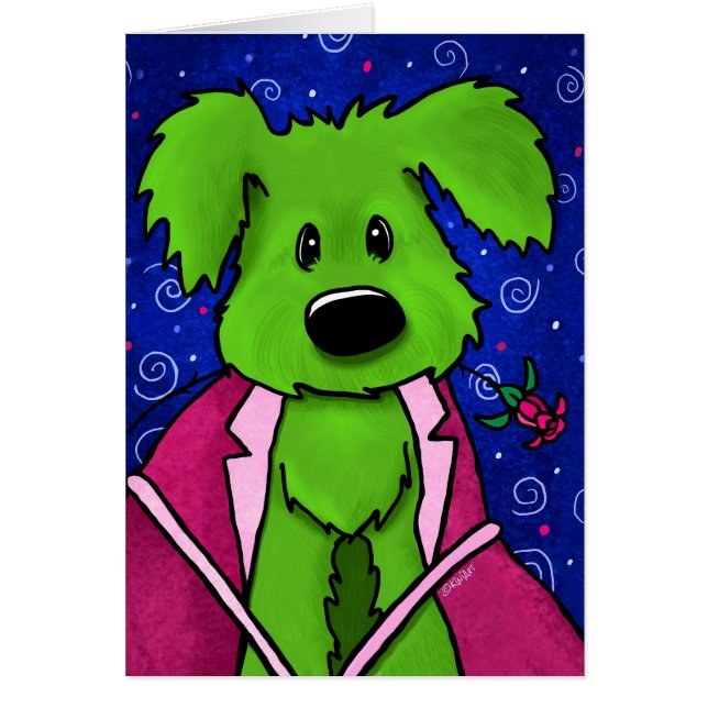 KiniArt Rufus Charm Valentine Card OBS Kort (Framsidan)