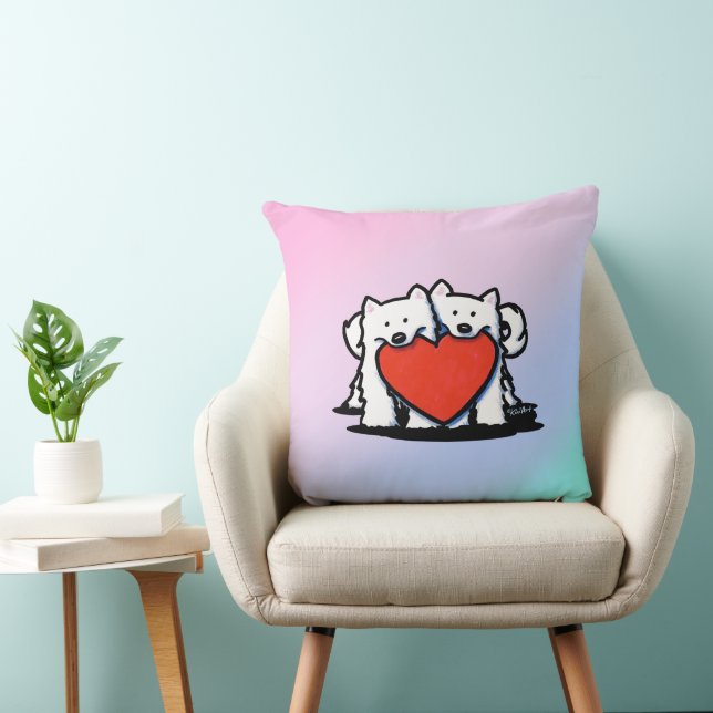 KiniArt Samoyed Heartfilt Duo Kudde (Stol)