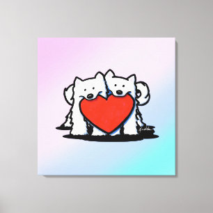 KiniArt Samoyed Kärlek Canvastryck