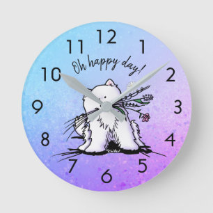 KiniArt Samoyed Rund Klocka