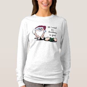 KiniArt Santa Paws Pomeranian T Shirt