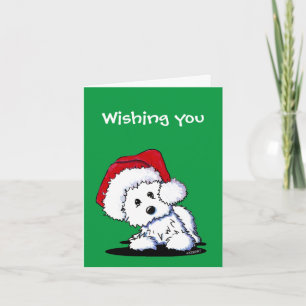 KiniArt Santa Westie Hund julkort Helgkort