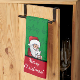KiniArt Santa Westie Jul Kökshandduk