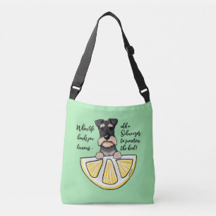 KiniArt Schnauzer Life Lemons Crossbody Bag Axelväska