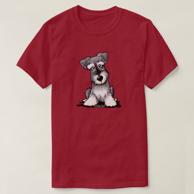 KiniArt Schnauzer Öron Down T Shirt (Design framsida)