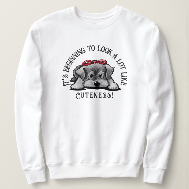 KiniArt Schnauzer Puppy Jultröja T Shirt (Design framsida)