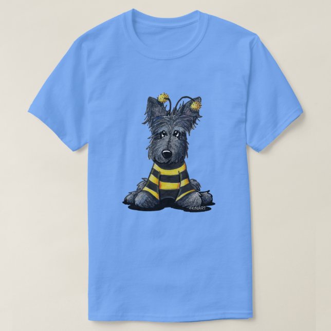KiniArt Scottie Dog Bee T-Shirt (Design framsida)