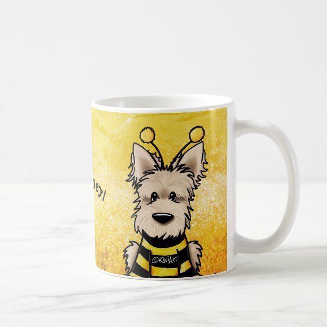 KiniArt Scottie Hund Bee Coffee Mugg (Höger)