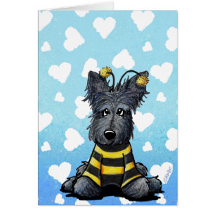 KiniArt Scottie Hund Bee Hälsningskort