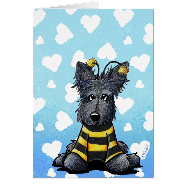 KiniArt Scottie Hund Bee Hälsningskort (Framsidan)