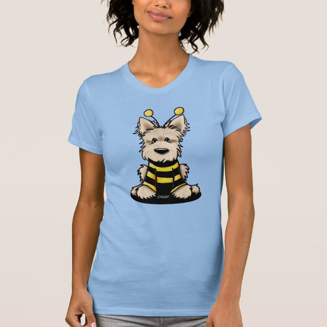 KiniArt Scottie Hund Bee T-Shirt (Framsida)