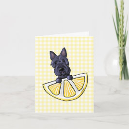 KiniArt Scottie Lemon Cream Gingham Tack Kort