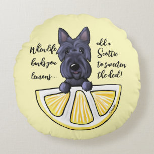 KiniArt Scottie Life Lemons accent Pillow Rund Kudde