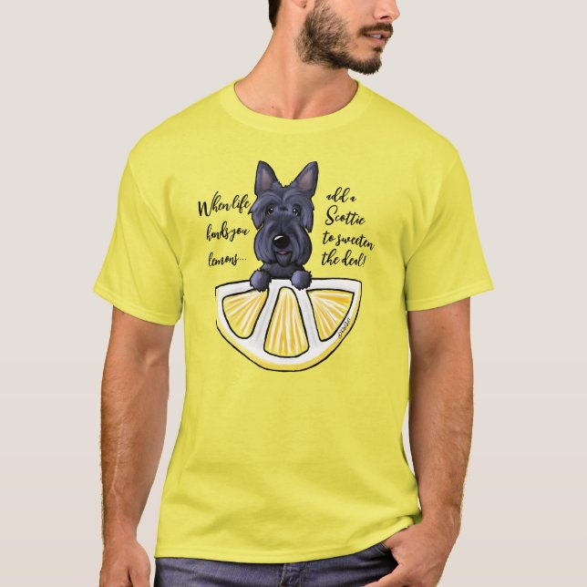 KiniArt Scottie Life Lemons T-Shirt (Framsida)