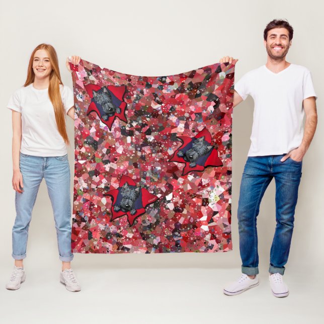 KiniArt Scottie Red Abstrakt Fleecefilt (På plats)