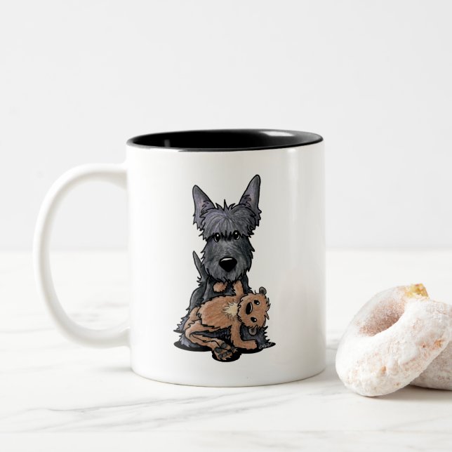 KiniArt Scottie T och Sassy Big Två-Tonad Mugg (Med munk)