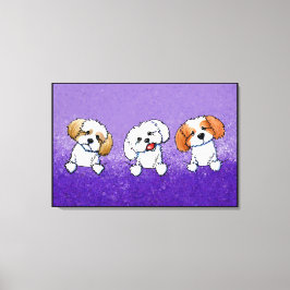 KiniArt Shih Tzu Trio Canvastryck