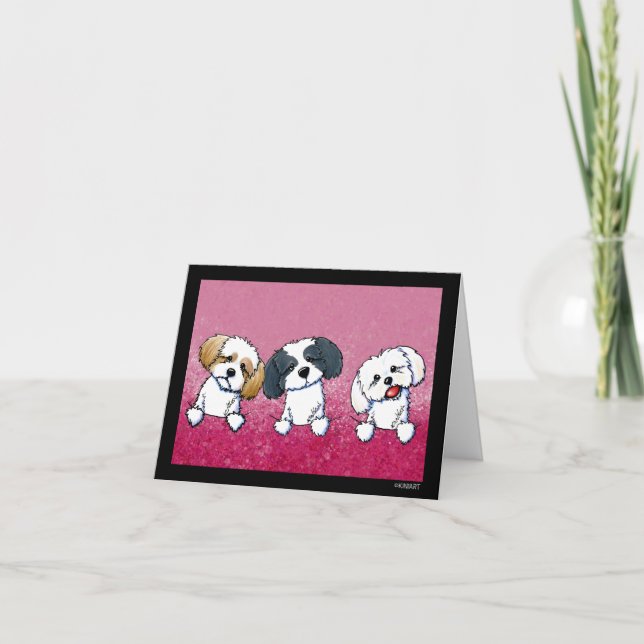 KiniArt Shih Tzu Trio Tack Kort (Framsida)