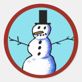 KiniArt Snögubbe Runt Klistermärke