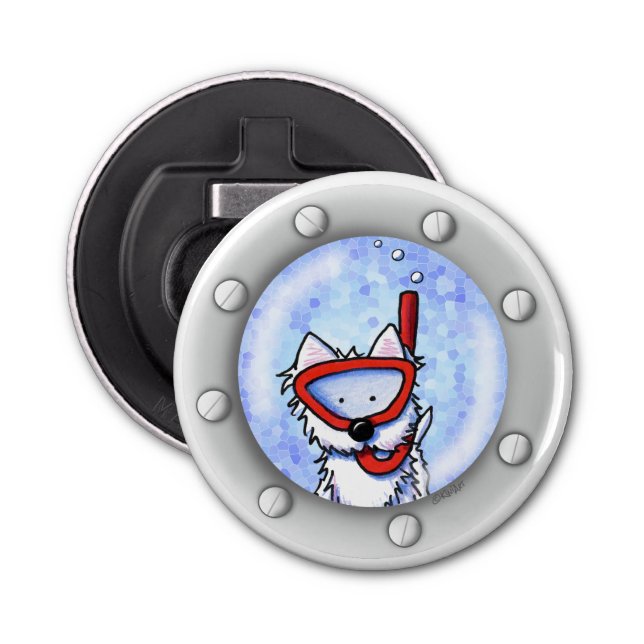 KiniArt Snorkel Westie Porthole Flasköppnare (Framsidan)