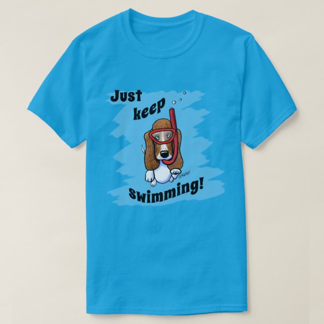 KiniArt Snorkeling Basset T Shirt (Design framsida)