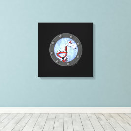 KiniArt Snorkeling Westie Terriers Porthole Canvastryck