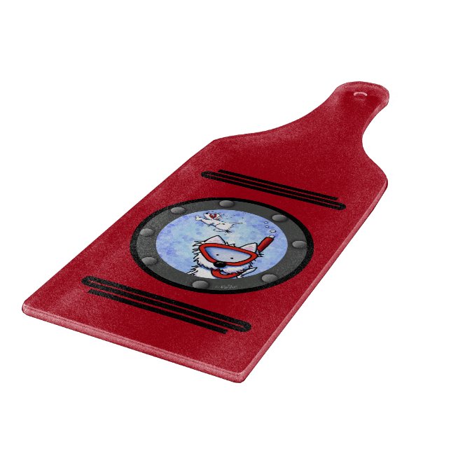 KiniArt Snorkling Westie Porthole (Hörn)